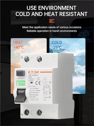 Disjoncteurs différentiels type EV 2P 40A protection différentielle 30mA EKL6-63EV