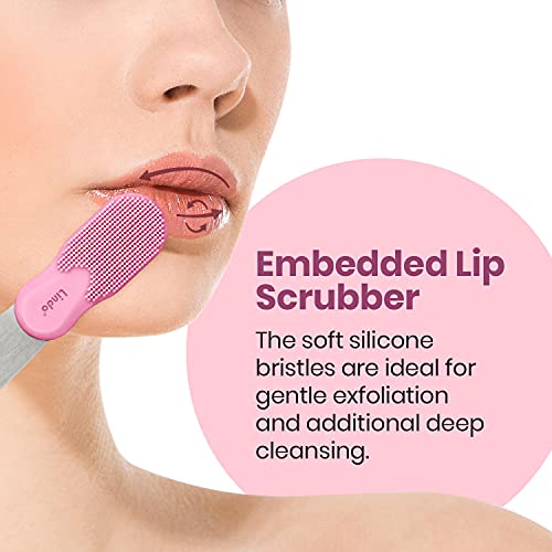 Lindo Beauty Buffer - Microdermabrasion Tool, Diamond Infused, Embedded Silicone Lip Scrubber, For Smooth Skin, Radiant Complexion, Travel Pouch Included - Image 7