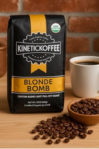 Kinetic Koffee - Café Blonde Bomb Light Roast - Grano 12 oz miniatura 3