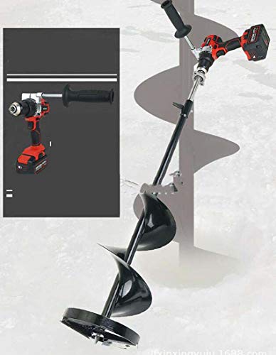Foto von COUYY High-Power, 830-Watt-Lithium-Batterie-Electric-Eisbohrer-Eis-Angelbohrer Winterfischen Eisfischerei-Angelausrüstung handgekrankter Eisbohrgerät,20cm