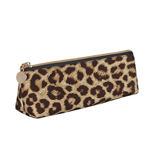 Pencil Case Cute Leopard Print Leather Pencil Pouch Big Capacity Pencil Pen Case Cosmetic Bag School Supplies - View #5