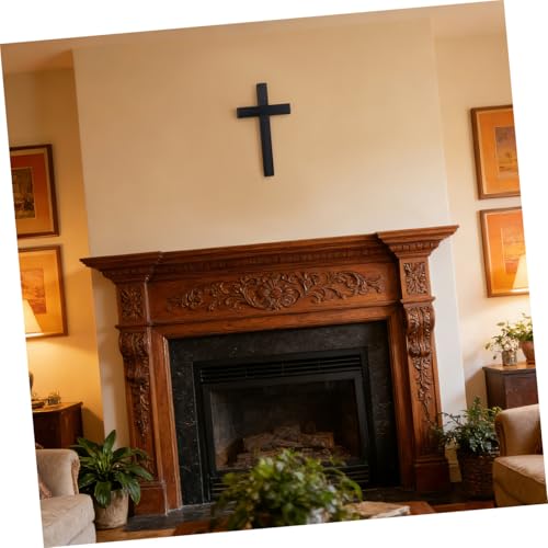 Cruz de madera negra DOITOOL ligera para colgar sin dañar pared 4