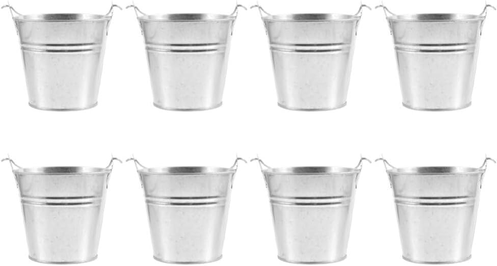 8pcs Small Bucket Party Favor Holder for Candy Snacks and Makeup Brushes Decorative Storage for Celebrations and Gatherings Versatile Use for Weddings Birthdays and Festivals