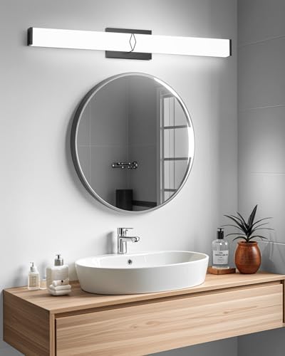 Image of Bathroom Light Fixtures,Modern Bathroom Vanity Light,40inch Dimmable 40W 3600lm Black LED Vanity Lights Bar Over Mirror,5700K LED Lighting Fixture,ETL Certified