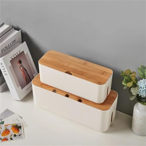 Boîte de gestion câbles design noir mat pour protection esthétique des multiprises - 5