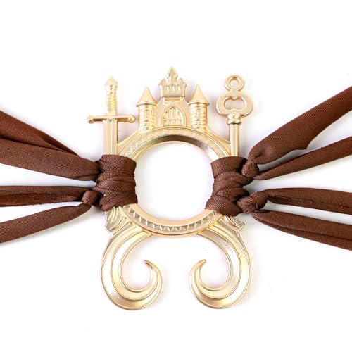 SV SENVAN Antique Gold Medieval Belt for Women, Castle Buckle Adjustable Brown Wrap Corset Belt for Viking Cosplay, Renaissance Fair & Boho Outfits2