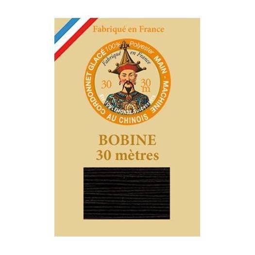 Sajou Cordonnet Glacé Polyester - Cordonnerie et Reliure - Fil au Chinois - Fabriqué en France - Coloris 180 - Noir