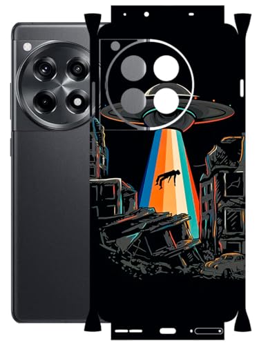 Image of AtOdds - Full Body Back Screen Guard Protector Film - Lamination Wrap Skin Sticker Compatible with ONEPLUS 12R (5G) | Scratchproof Matte Finish (Alien Invade)