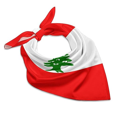 Lebanese Flag Women's Neckerchief Scarf Square Head Scarves Head Hair Wrap Bandana
