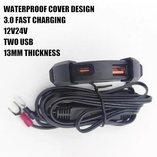 Cargador USB para motocicleta impermeable de carga rápida con doble puerto 7