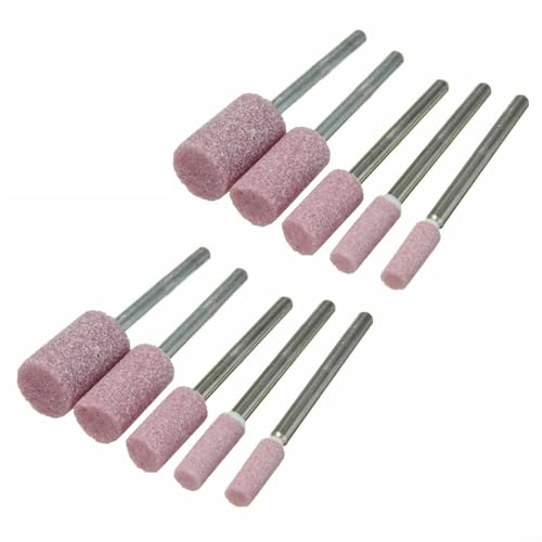 10*Pink Polishing Wheel, Grinding and Polishing Wheel Set for DIY Projects, Cylinder-Type 1/8'' Shank Abrasive Mounted Stone Rotary Tool Grinding Polishing Wheel