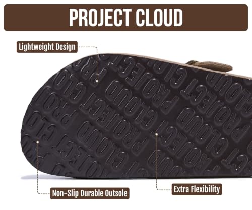 Image of Project Cloud 100% Genuine Leather Slip-ons Footbed Clogs for Women Sandals | Memory Foam Arch Support Slippers for Women; Trendy Slip-ons Women's Mules & Clogs Sandals; Non-Slip Outsole for comfort.