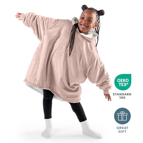 Image of Bare Home Wearable Blanket Hoodie - Soft Plush Sherpa - Warm and Cozy - Oversized Wearable Blanket