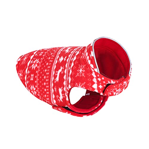 Milisten 1個 スマスの犬服 ペットのおもちゃ 繁殖 動物 子犬 アニメーション化する 犬用ペット冷却マット 犬の スマスパーティーの記念品 スマス衣装 フリース 赤