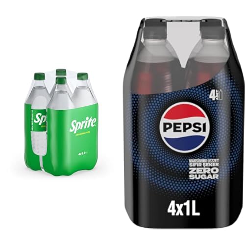 Sprite Limon Aromalı Pet 4x1 L x1 + Pepsi Zero Sugar Kola Pet 4 x 1 L x1