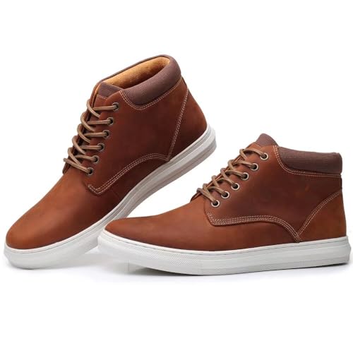Image of Arkbird Casual Sneaker Boots, High-Top Sneakers Lace-up Leather Chukka Shoes for Men