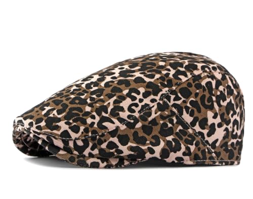 Image of Cotton Newsboy Cap,Breathable Ivy Gatsby Cabbie Beret Hat for Men's Women Driving Hunting Golf