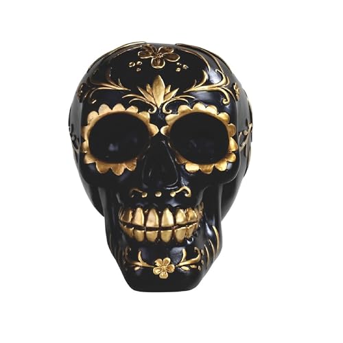 Figura Decorativa Calavera Negra Día de Muertos 6.25 pulgadas miniatura 1