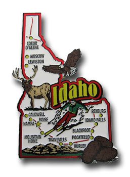 Amazon.com: Idaho State Outline Refrigerator Magnet, Approximate ...