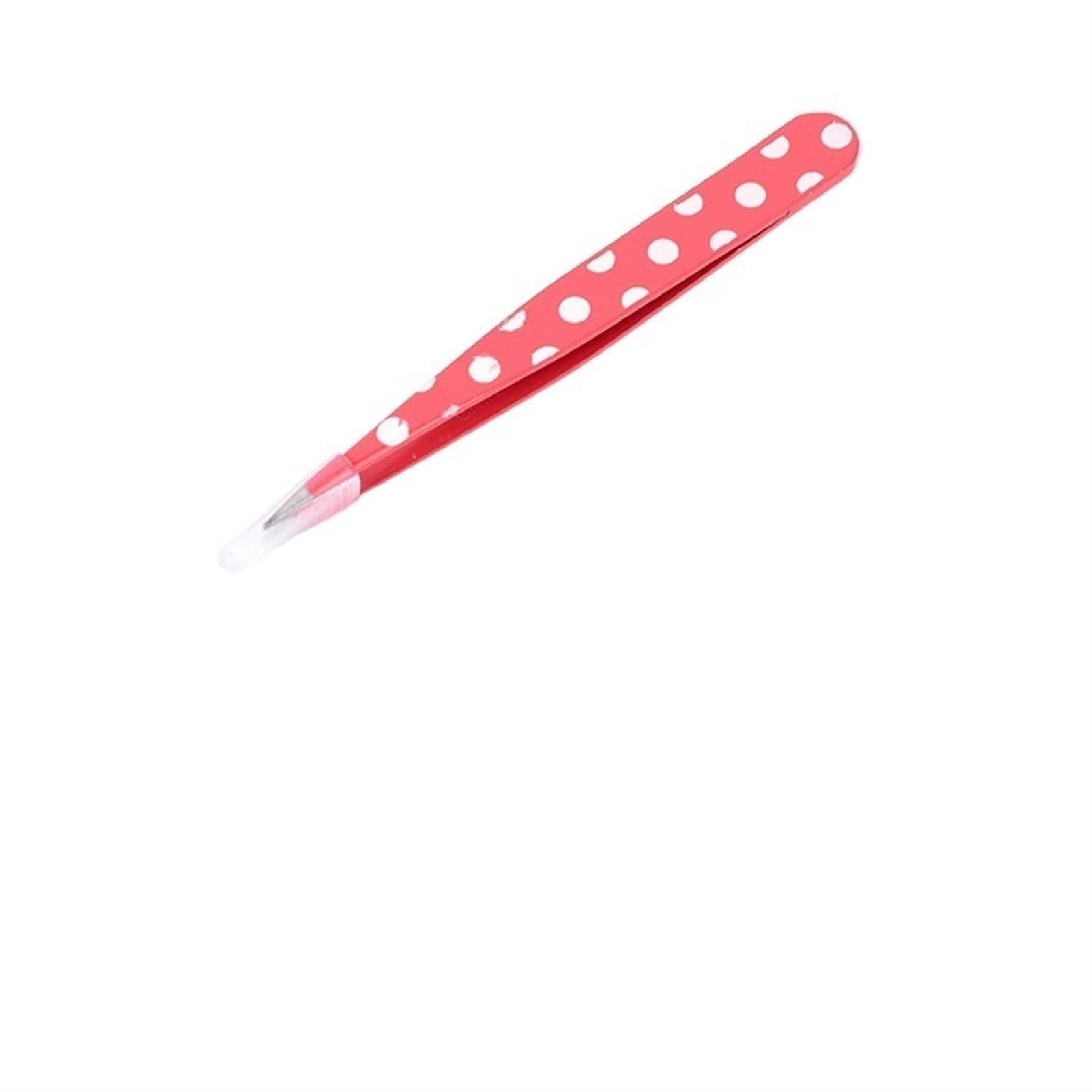 JINGYAN Pęsety Hair Removal Tweezers Eyebrow Clips Pink Dots Slanted Flat Tip Point Eye Brow Makeup Beauty Tool Set