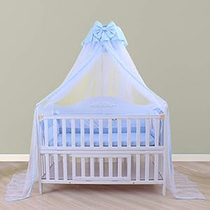 JOYLIFE Baby Netting Baby Toddler Bed Crib Dome Canopy Netting (Blue)