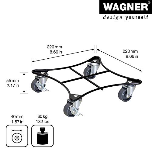 WAGNER Plant trolley RETRO STYLE 22 x 22 x 5,5 cm I For indoor + outdoor I Flower trolley made of steel - Image 3