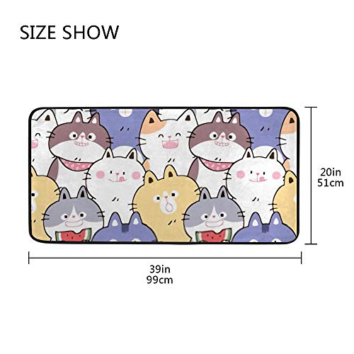 Tapis de cuisine antidérapant zigzag 100x50cm confortable