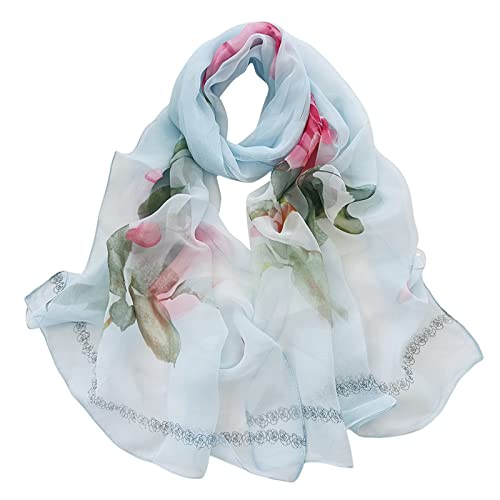 YOLAI Rectangle Sheer Chiffon Print Scarf Women'S Long Scarves Hijab Shawl Pashmina Headband Bandana