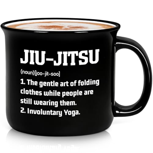 YHRJWN Jiu Jitsu Gifts for Men, 15 Oz Christmas Birthday Gifts for Jiu Jitsu, Brazilian Jiu-Jitsu Gift for Coach, Player, Athlete, Enthusiast
