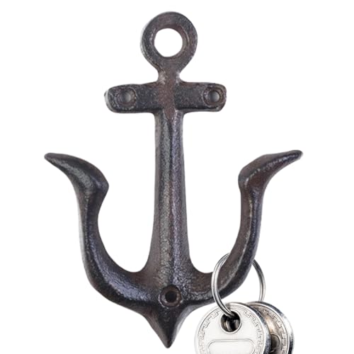Outdoor Towel Hooks, Vintage Nautical Bathroom Decor, Iron Home Supplies for Wall, Yard, House, Cabin, Kitchen, Bedside, Shower, and Bathroom, Summer Use, 12x10cm
