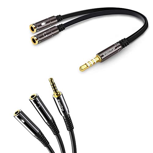Kingtop 3.5mm Combo Audio Adapter with It's Upgraded Version Bundle