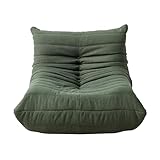 jeerbly Sofá perezoso con lana de cordero, puf individual, sillón de chimenea, salón, sofá individual, silla de suelo, chimenea, una pieza, espuma de alta densidad, retro, salón suave (verde)