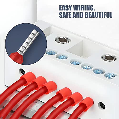 Aderendhülsen 10mm2 18mm Lang Isoliert-150 Stk Aderendhülsen Teilisoliert Rot Wiederverschließbar (10mm²x18mm)