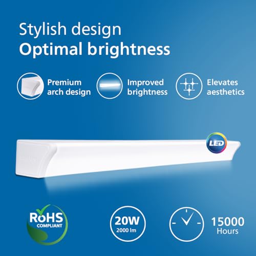 Image of Philips 2ft 20W Compact Mirror light | ArchGlow Decorative Modern Tubelight for Home | Warm White, Pack of 6