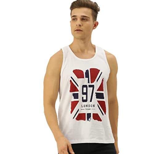 Image of Veirdo Pure Cotton Scoop Neck Regular Fit Printed Sleeveless Vest for Men & Boys (Available in Various Patterns)