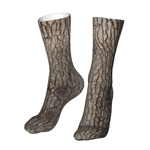 Funny Tree Bark Novelty Crew Socks