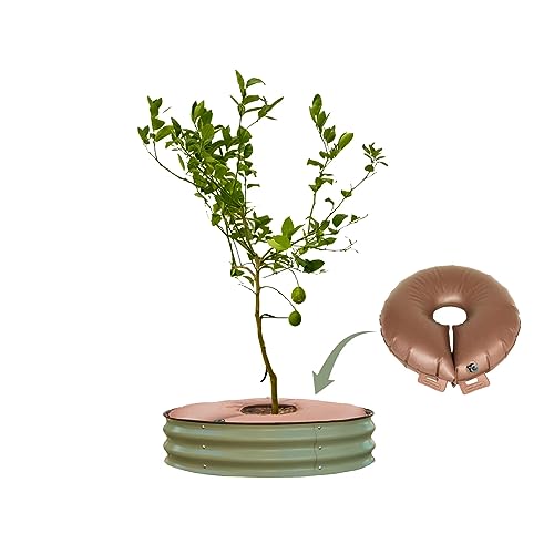 Vego Garden Raised Garden Bed 8” Tall Tree Surround with Watering Ring, Olive Green