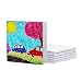 Hardcover Blank Book - 6-Pack Unlined Sketchbooks, Unruled Plain Travel Journals for Students Sketches, Children's Writing Books, Creative Class Projects, White, 5 x 5 Inches, 18 Sheets Each