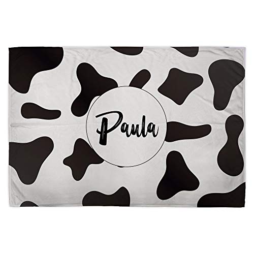 Manta Personalizada. Manta Polar para sofá y Cama. Tejido Certificado Oeko-Tex. Tamaño aproximado 75x105cm. Manta Suave. Vaca