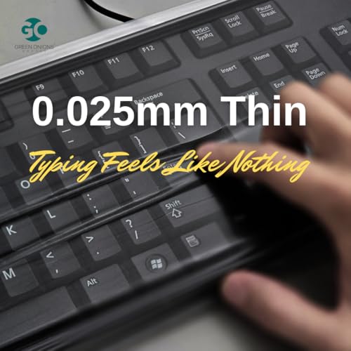 Green Onions Supply LP-UOXY-WTKO [3 Pack] Universal Fully Covered Flat Style 0.025Mm Wipeable Superb Tactile Feeling Waterproof Anti-Dust Keyboard Cap Cover For Desktop Keyboard thumb #4