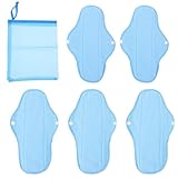HONMEET Wiederverwendbare Hygieneeinlagen mit Polar fleece Wasserabweisend und Atmungsaktiv Mittlere Saugstärke für Menstruation und Inkontinenz mit Fixierknopf und Flügeln für Unterwegs