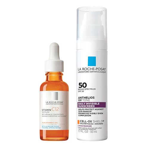 Image of La Roche-Posay Pure 12% Vitamin C Serum For Face With Hyaluronic Acid & Salicylic Acid, Hydrating Face Serum, Boost Radiance & Reduce Wrinkles, 2 Formulas for Normal or Oily Skin Control