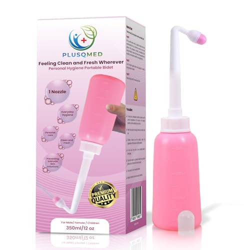 Peri Bottle for Postpartum Care 350ml Portable Bidet Bottle with 1 Nozzle Stored Inside | Travel Perineal Wash for New Mum Recovery Feminine Hygiene and Daily Intimate Care Pink