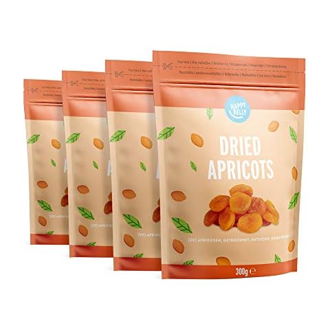 Amazon Brand - Happy Belly Dried Apricots, 300gr x 4 Cover
