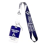 Cordón para discapacitados con tarjetero, para el cuello, para identificación, para hombres y mujeres, llavero con clip para tarjetas