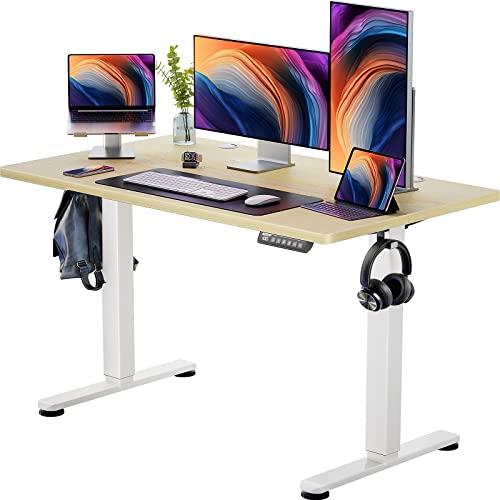 ErGear Height Adjustable Electric Standing Desk, 48 x 24 Inches Sit Stand up Desk, Memory Computer Home Office Desk (Natural) ErGear Height Adjustable Electric Standing Desk, 48 x 24 Inches Sit Stand up Desk, Memory Computer Home Office Desk (Natural)