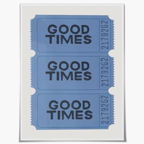 Yostyle Vintage Blue Wall Art Prints Good Times Ticket Poster,Canvas Trendy Wall Art Gallery Retro Bar Cart Decor,Preppy Room Decor Aesthetic for College Dorm, (Unframed 12x16in)