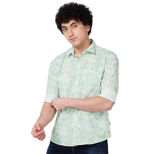 Image of Spykar Men's Regular Fit N /A Full Sleeve Printed Casual Shirts