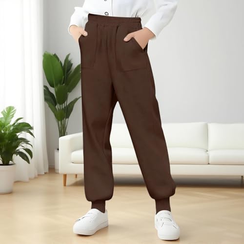 Boy Fall Dressy Casual Sweatpants Fashion Comfy Solid Color Sweat Pants Stretch Vacation Joggers Trousers Size 5-152