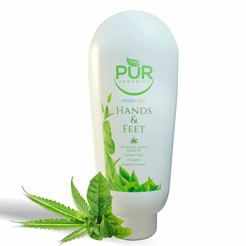 PUR ORGANICS ALL NATURAL HANDS & FEET CARE CREAM Cracked Heels & Dry Hands Skin Softener for Dry Feet, Hands, Hydrating and Smoothing, Moisturizer, Dryness Relief